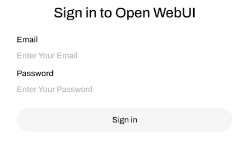 Sign in to Open Web UI